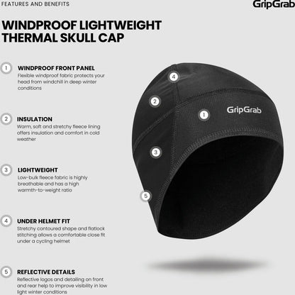 GripGrab Thermo winddichte winter Skull Cap Haaghoek