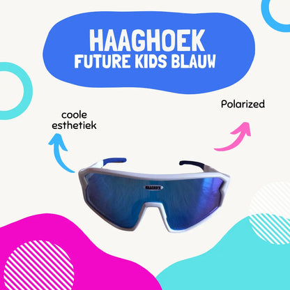 Fietsbril Haaghoek Future Kids Blauw-wit Haaghoek